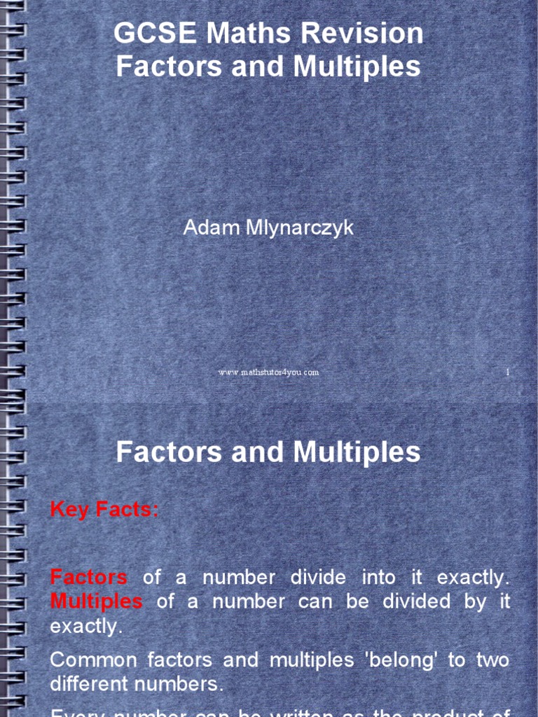 GCSE Maths Revision on Factors and Multiples | PDF | Numbers | Algebra