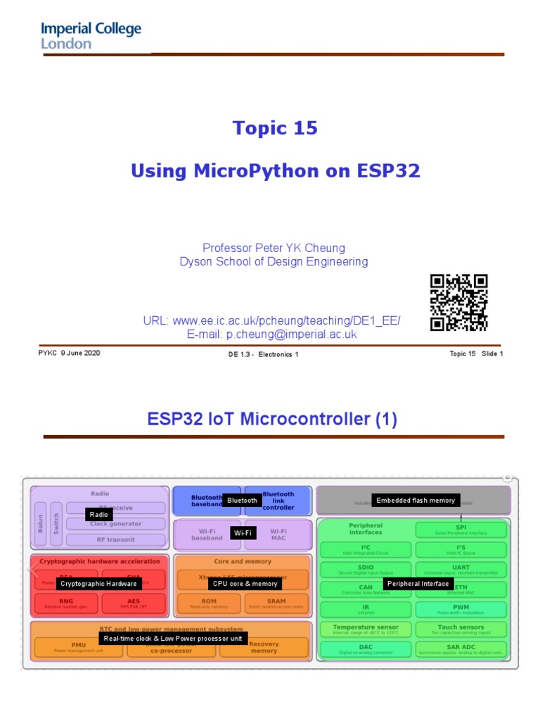 Topic 15 - Using MicroPython on ESP32 (slides) | PDF | Computer ...