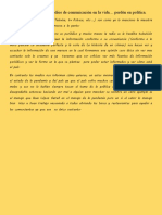 Reflexión Sobre Los Medios de Comunicación en La Vida