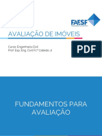 Avaliação de Imóveis: Curso: Engenharia Civil Prof. Esp. Eng. Civil Fcº Cabedo JR