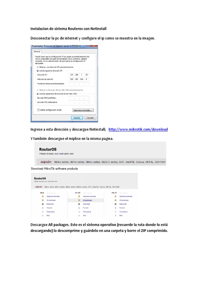 Instalación de RouterOS con NetInstall | PDF | Juegos y actividades ...