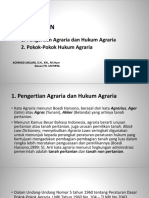 Pendahuluan: 1. Pengertian Agraria Dan Hukum Agraria 2. Pokok-Pokok Hukum Agraria