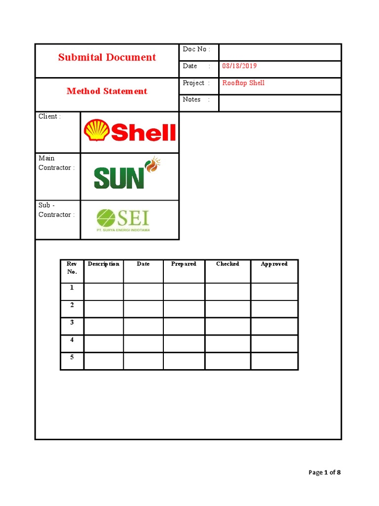 Metode Pekerjaan Shell Pdf Solar Panel Photovoltaics