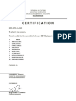 Certification: Barangay Tabe