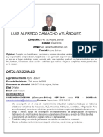 Luis Alfredo Camacho Velásquez: Dirección: Celular Email: Ciudad