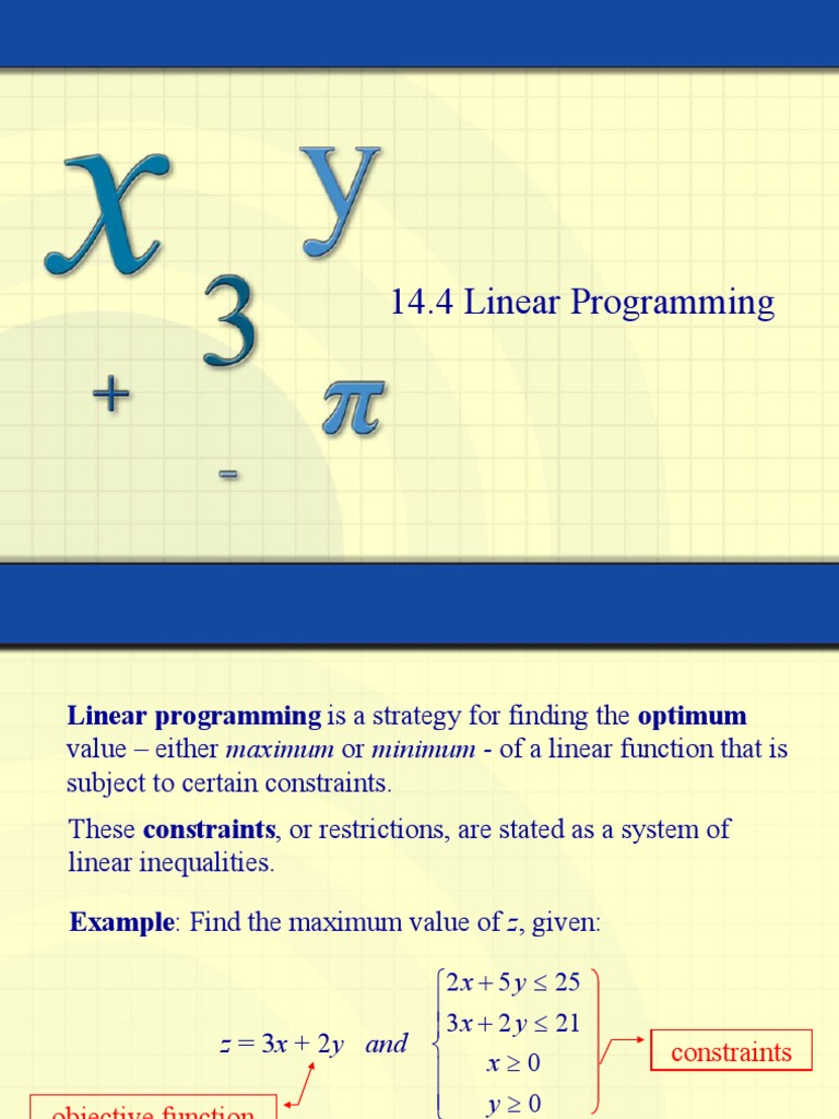 14.4 Linear Programming | PDF | Linear Programming | Mathematical ...