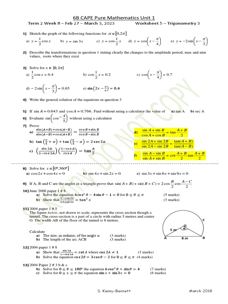 Proving Trigonometric Identities Problems With Solutions