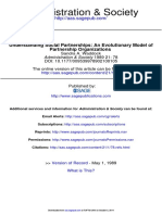 Administration & Society: Partnership Organizations Understanding Social Partnerships: An Evolutionary Model of