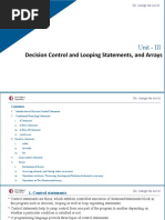 UNIT-3 Decision Control and Looping Statements. Arrays Final123