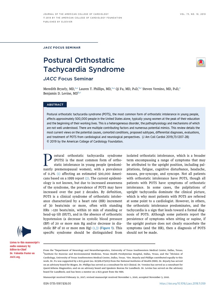 Seminario POTS PDF Blood Pressure Heart Rate