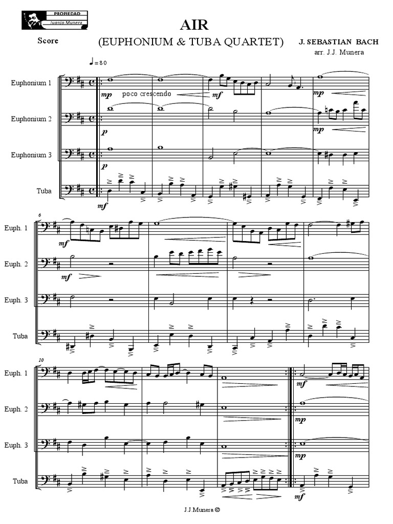 (Euphonium & Tuba Quartet) Score PDF Brass Instruments