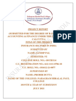 Project - Report - of - Insurance - Sector - in - India - Sandip Pal - Cu Roll No - 181612-21-0077
