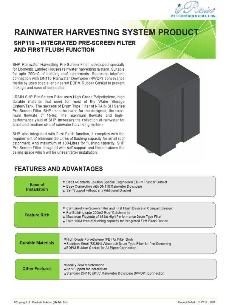 SHP110 - Pre-Screen Filter - 1807 | PDF | Industrial Processes ...
