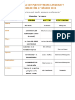 Lista Libros Sexto 2021