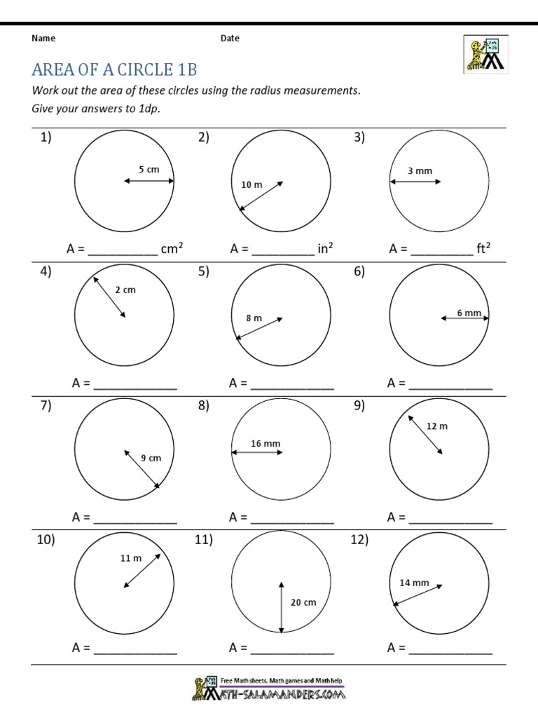Circumference from Area Calculation | PDF | Teaching Methods & Materials