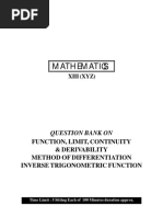 FLCD Mod - FUNCTION, LIMIT, CONTINUITY & DERIVABILITY METHOD OF DIFFERENTIATION INVERSE TRIGONOMETRIC FUNCTION