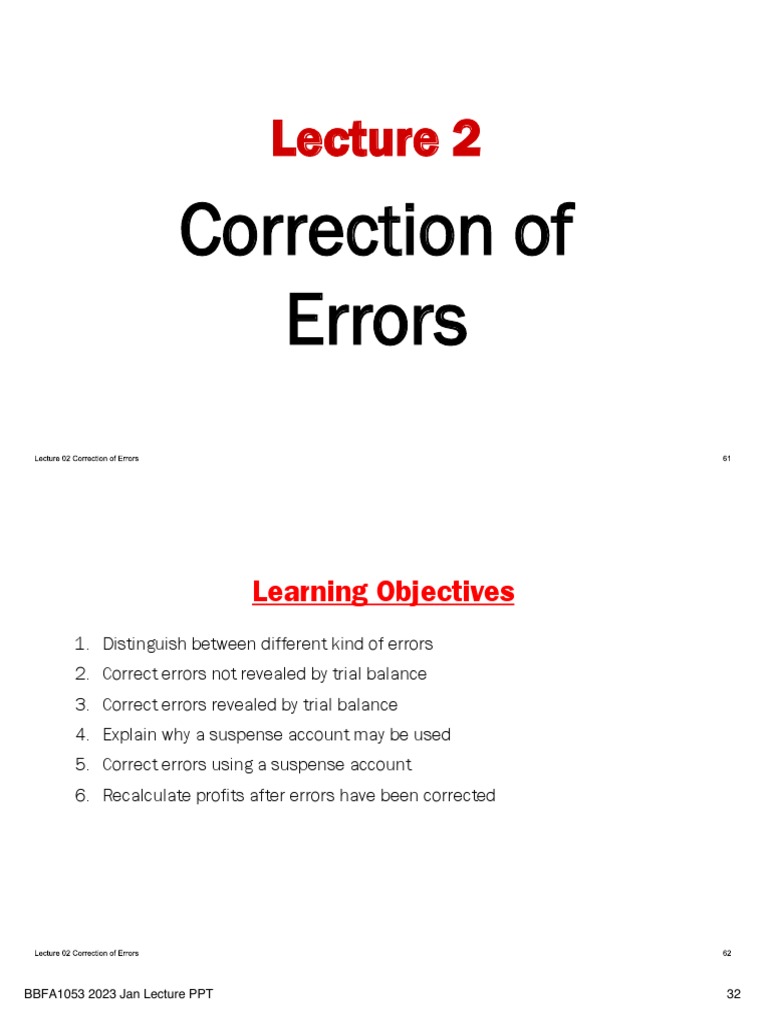 Correcting Accounting Errors Understanding the Different Types of