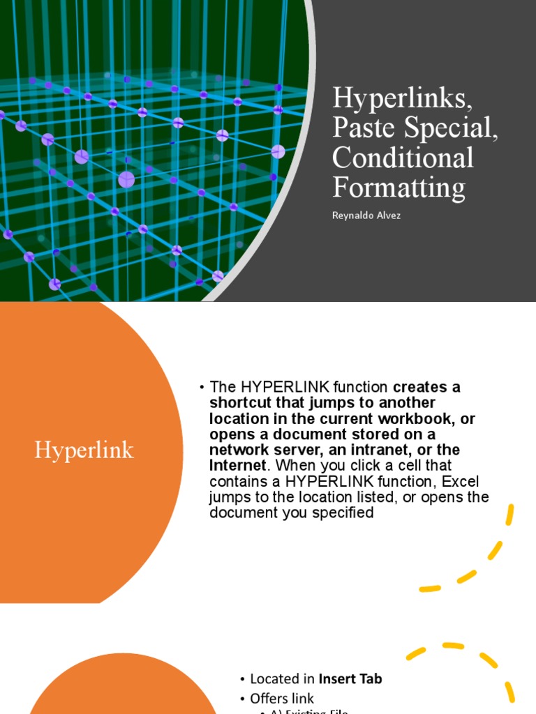 Hyperlinks and Paste Functions PDF