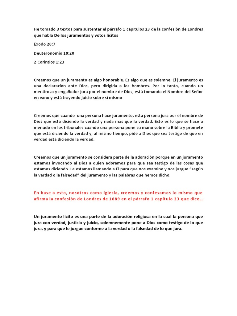 Tema del juramento y Dios