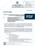 Submission of Documentary Requirements of Applicants For Teacher I Position For Kindergarten To Grade 10 and Senior High School (SHS) For School Year (SY) 2022-2023