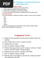 Unit 4: Network Topologies and Network Devices (Total Marks-10)