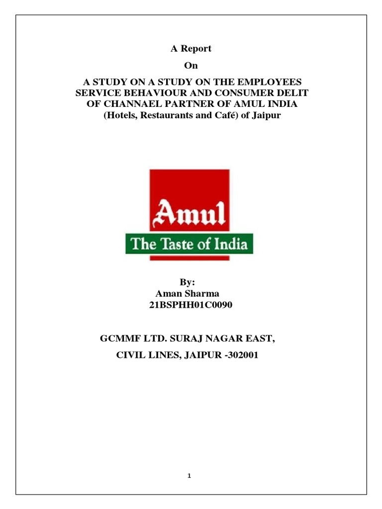 Amul Employee Service Behavior Study | PDF | Business