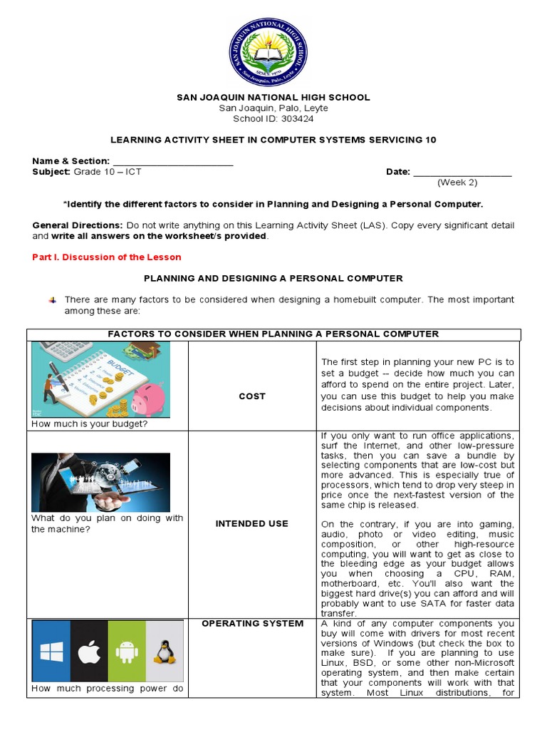 Las Week 2 Grade 10 Ict Pdf Operating System Personal Computers