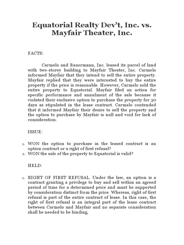 Equatorial Realty Dev V. MAYFAIR THEATHER PDF