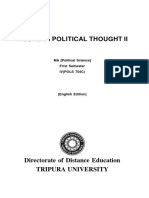 Western Political Thought Ii: MA (Political Science) First Semester IV (POLS 704C)