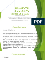 Environmental Sustainability: CHY1006, LT, 2 Credits