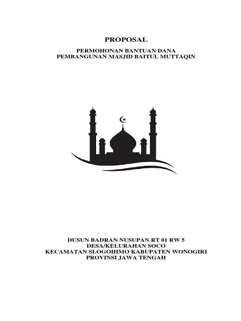 Proposal Pembangunan Masjid | PDF | Perjalanan | Agama & Spiritualitas