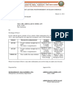 Request Letter For Postponement of Scheduled Exam