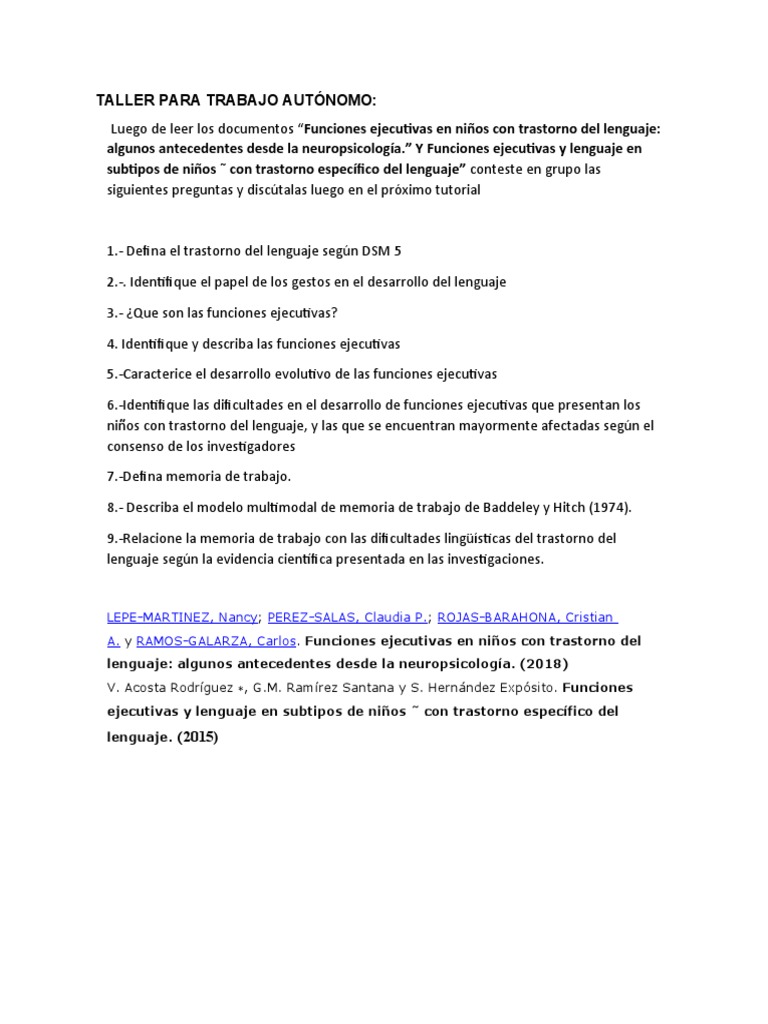 TALLER | PDF | Artes del Lenguaje y Comunicación | Ciencia y matemáticas
