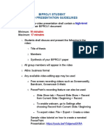 BIPROJ1 Student Video Presentation Guidelines Summary