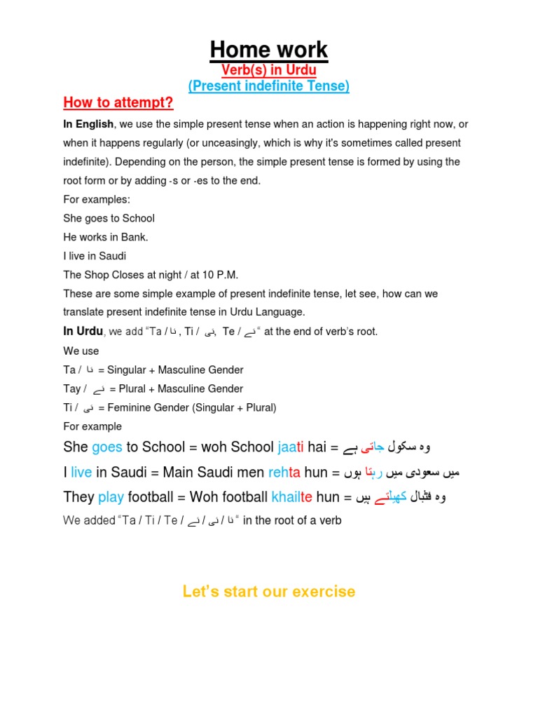 Homework PDF | Download Free PDF | Grammatical Tense | English Language