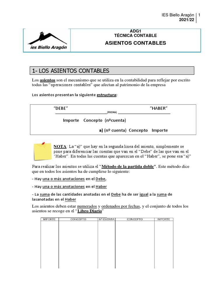 Guía de Asientos Contables Básicos | PDF | Contabilidad | Bancos