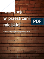 Inskrypcje W Przestrzeni Miejskiej. Stud