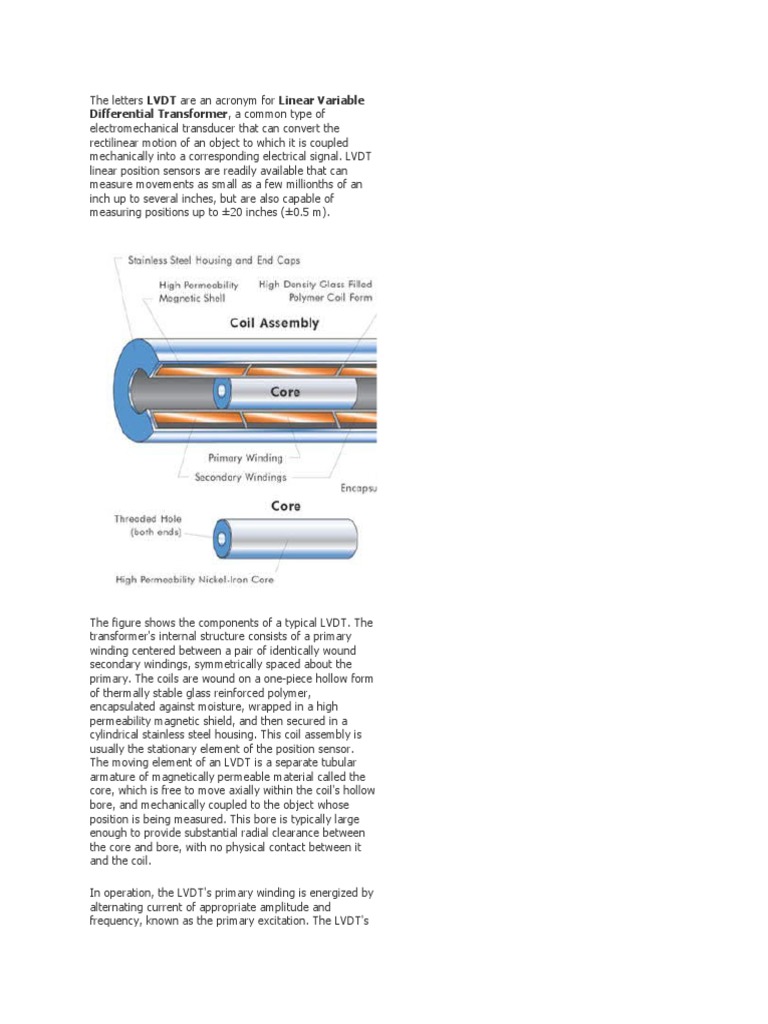 LVDT | PDF | Transformer | Inductor