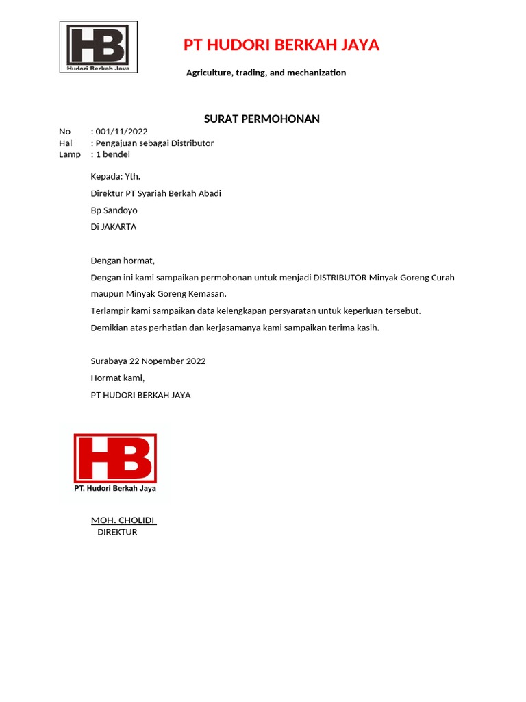 Surat Distributor PDF