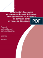 HCSP Rapport Actualisation Du Carnet de Sante 2022 03 17