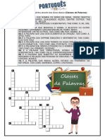 1-Complete A Cruzadinha Através Das Dicas Abaixo (Classes de Palavras)