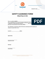 Safety Clearance Form