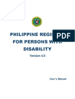 Philippine Registry For Persons With Disability: U Ser's Manual