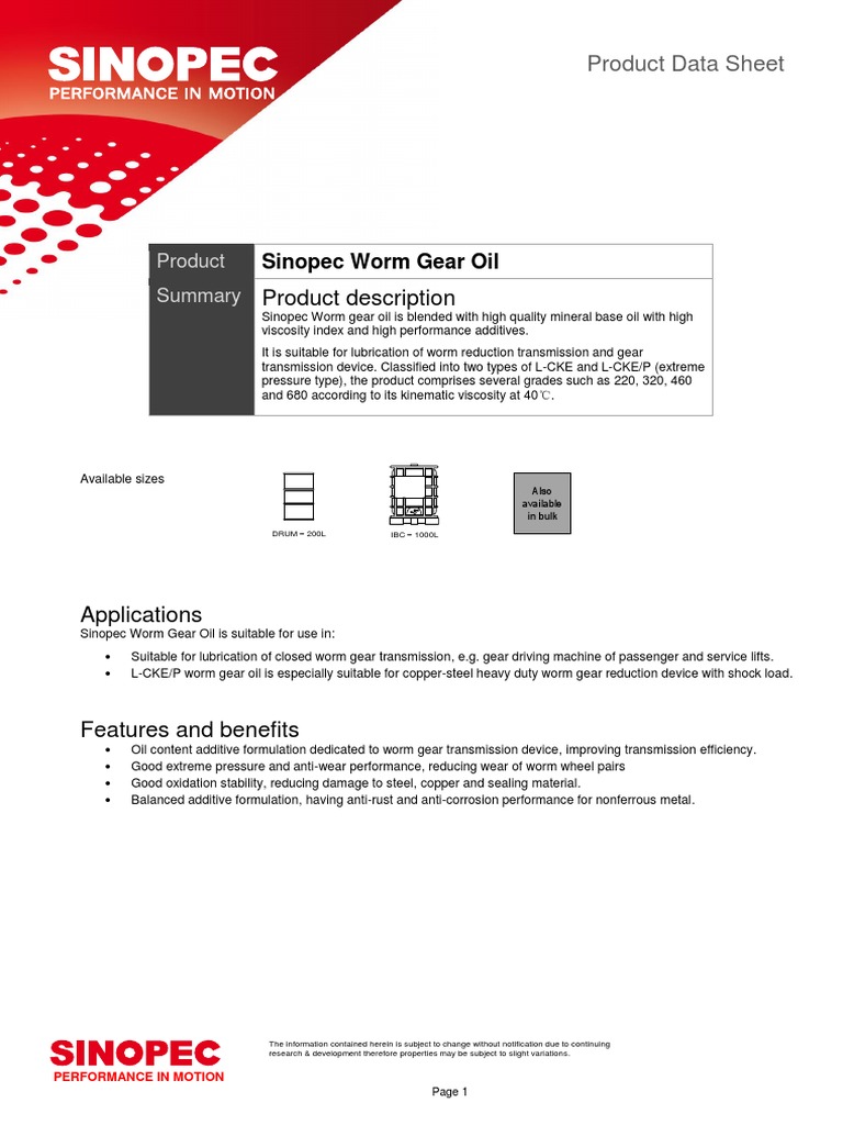 Worm Gear Oil PDF Gear Viscosity