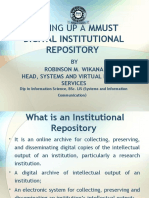 Setting Up A Mmust: Digital Institutional Repository