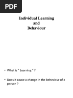 Individual Learning and Behaviour