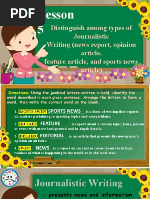 ENG 4 Q4 W3- Journalistic Writing