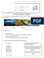 Avaliação de Ciências 1° Bimestre