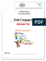 Grade 2 Language Arts: Admission Test