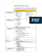 Sample Data Gathering Instrument For Trainee's Characteristics